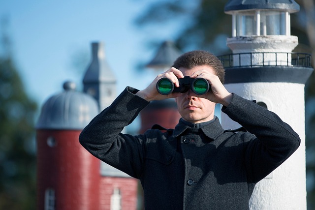 light house, binocular, view, search, look, man, search, search, search, search, search, man